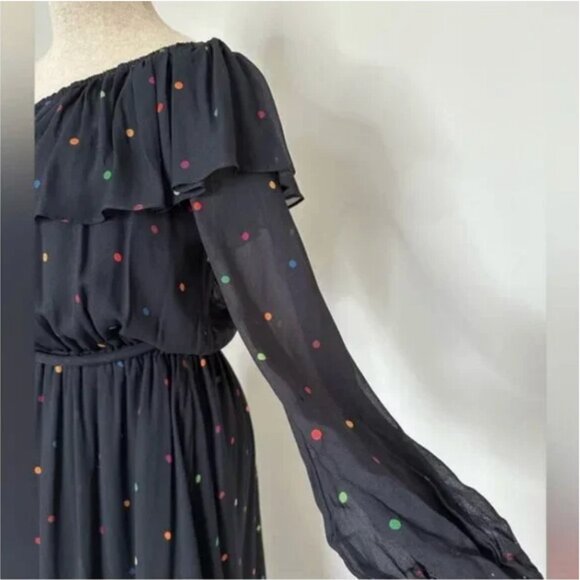 Farm Rio Black Dots One Shoulder Dress Size Medium NWT - Picture 7 of 15